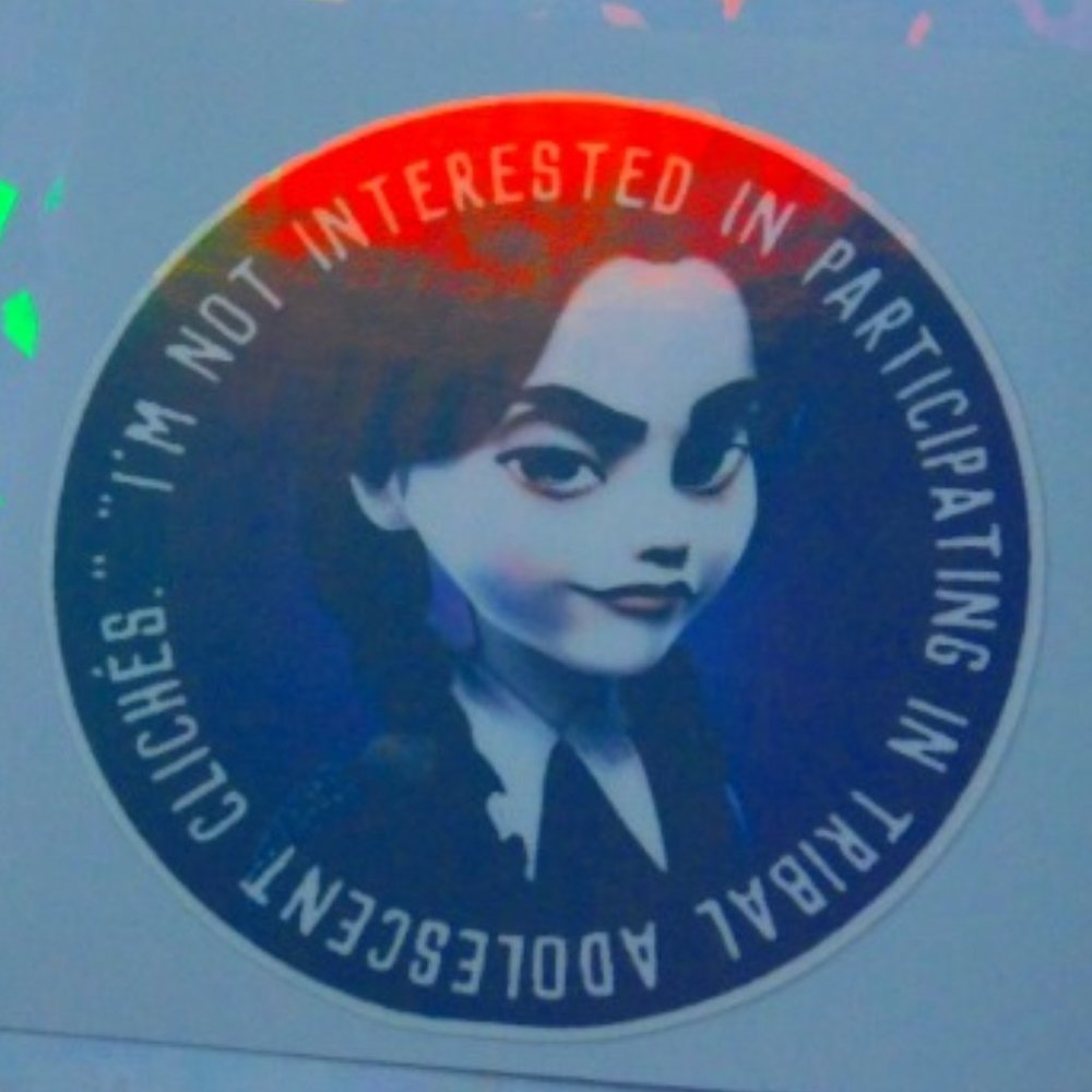 2for10$ bundle) 1X wednesday adams quote , mercredi adams citation,  stickers